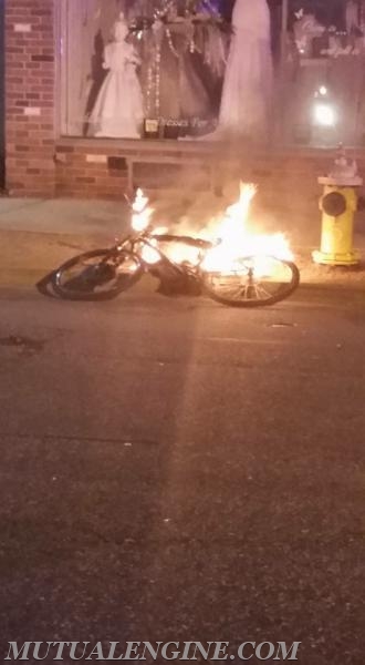 Electric bicycle fire - Main St. & Green St.